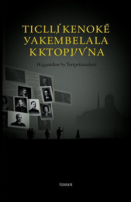 Book cover design with a dark and somber theme, incorporating elements of historical significance related to Polish and Ukrainian contexts
