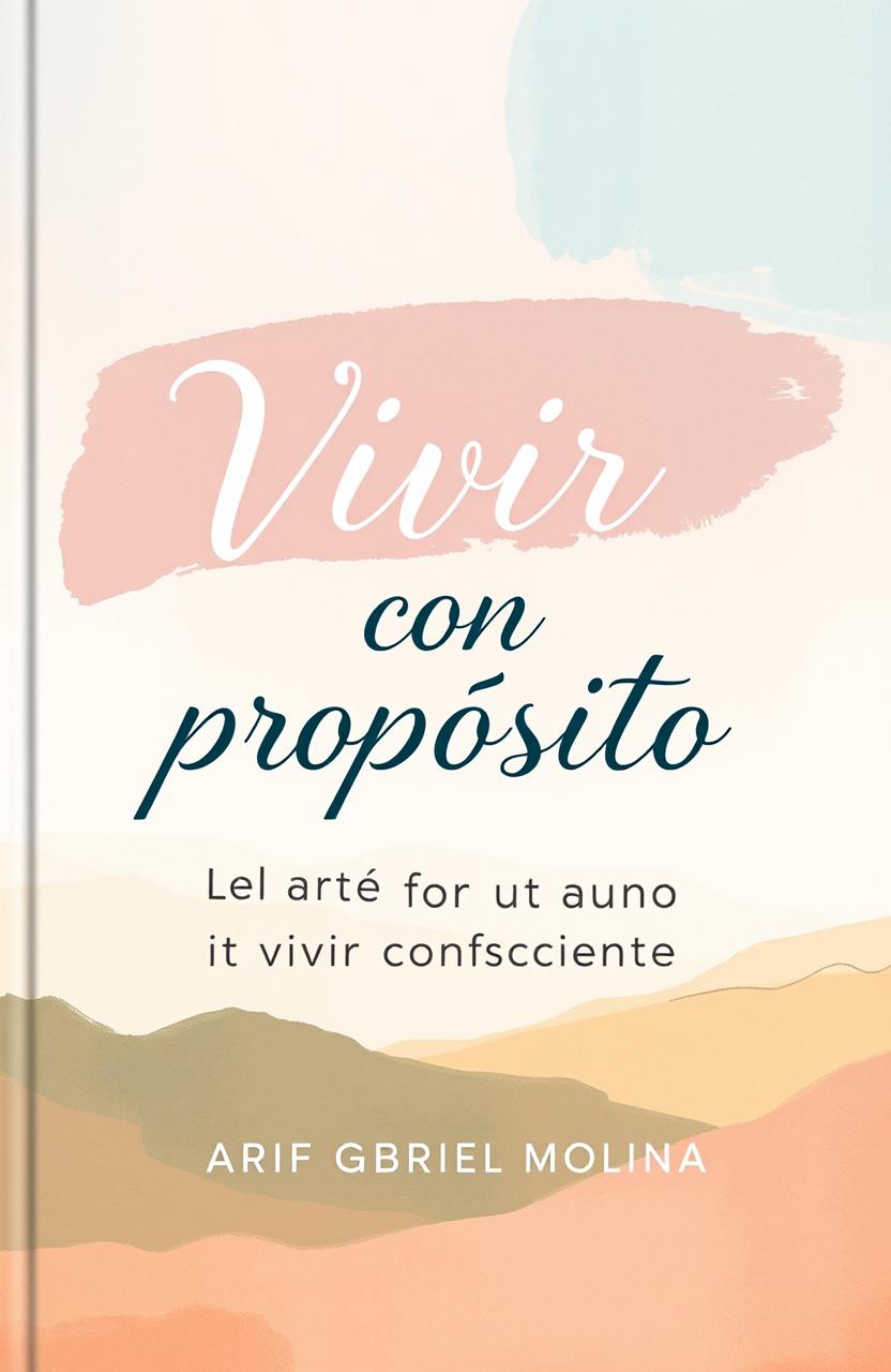 A stunning book cover design for 'Vivir con propósito: El arte de vivir consciente' by Arif Gabriel Molina