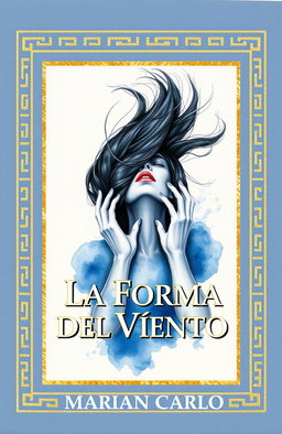 Book cover for 'La Forma del Viento' by Marián Carlo featuring elegant golden Greek-style borders