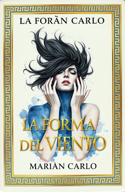 Book cover for 'La Forma del Viento' by Marián Carlo featuring elegant golden Greek-style borders