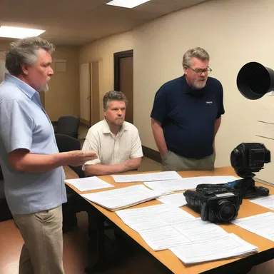 The film director discussed the agenda for the shooting schedule, listing the scenes to be filmed, the actors needed, and the locations to be used.