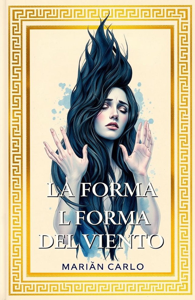 Cover of 'La Forma del Viento' by Marián Carlo featuring golden Greek-style borders