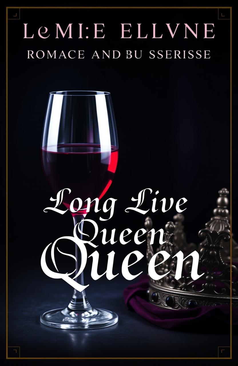 A captivating book cover design for a romance and suspense novel titled 'Long Live the Queen'