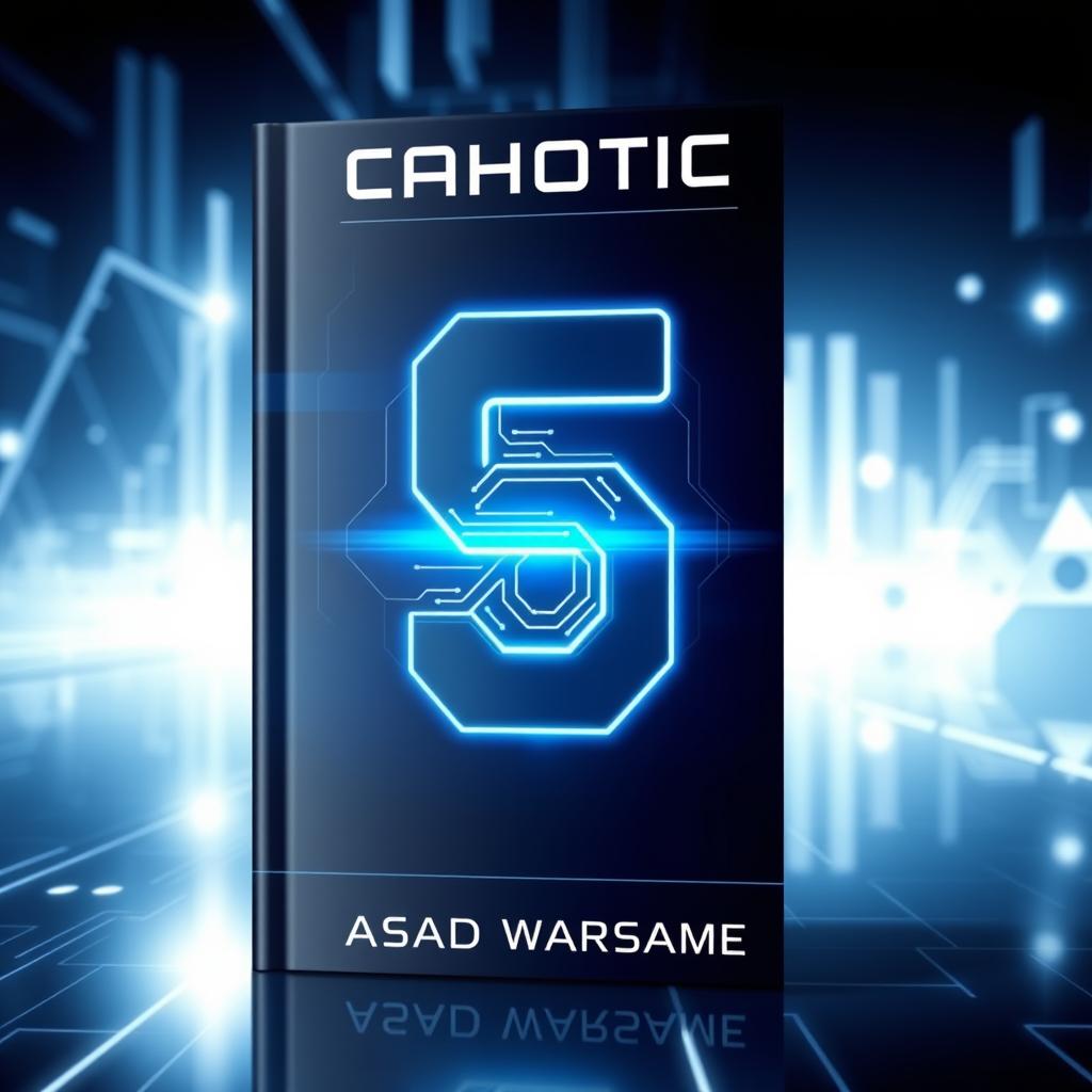 A futuristic book cover featuring a high-tech blue and silver color scheme