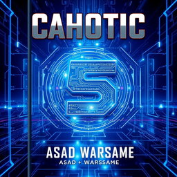 A futuristic book cover featuring a high-tech blue and silver color scheme