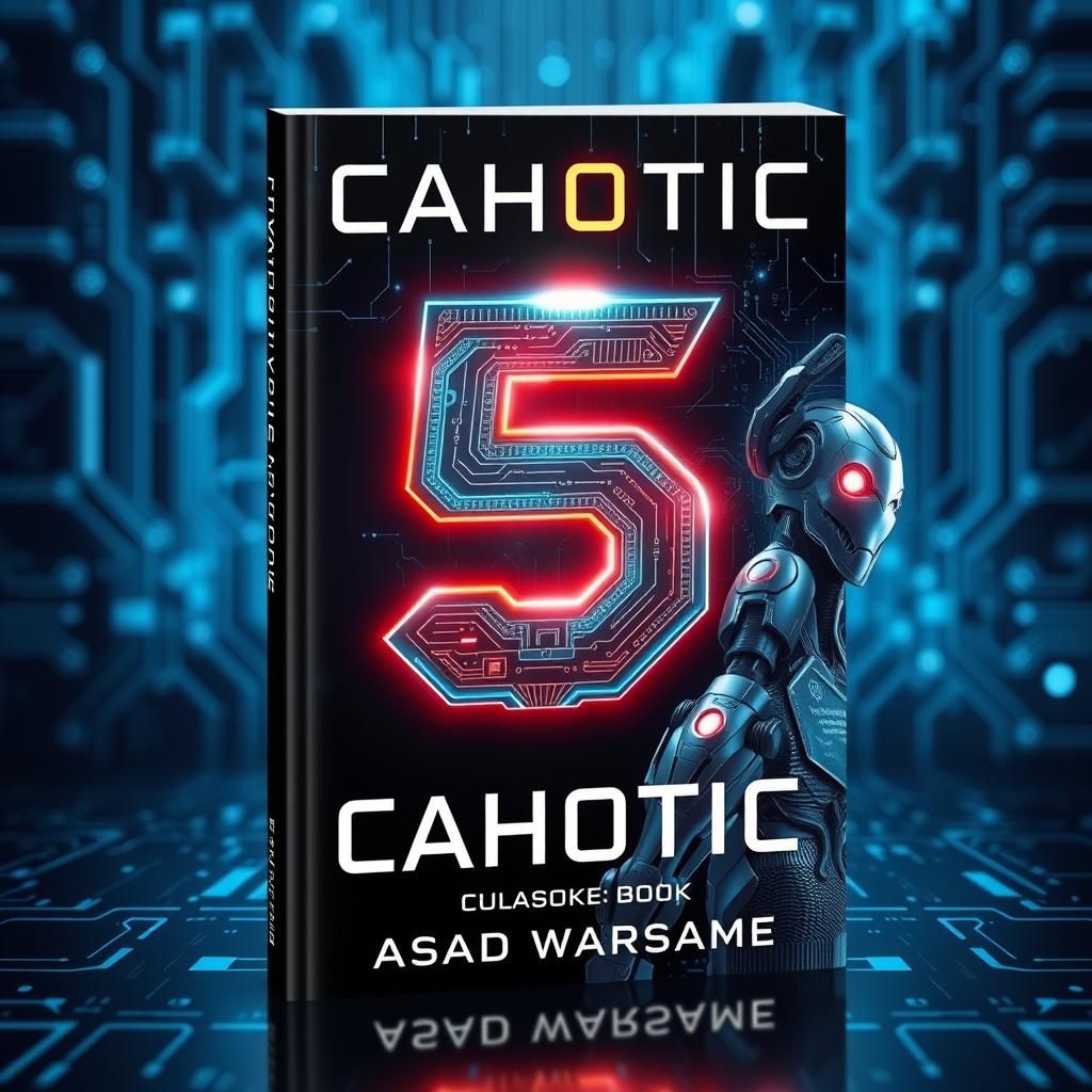 A captivating book cover design featuring high-tech elements and a futuristic aesthetic