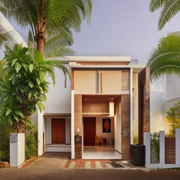 A modern house with a ground floor that includes a wash area, a servant room, ample storage, a fully-equipped kitchen, a dining area, a comfortable living room, a powder room, a welcoming guest room, and a serene pooja room.