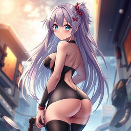 A highly detailed illustration of a sexy anime girl, featuring a hot and captivating figure