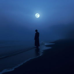 A serene and melancholic digital artwork that embodies the mood of sadness and reflection