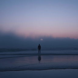 A serene and melancholic digital artwork that embodies the mood of sadness and reflection