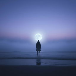 A serene and melancholic digital artwork that embodies the mood of sadness and reflection