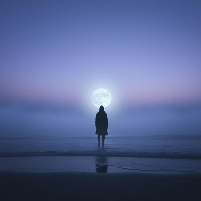 A serene and melancholic digital artwork that embodies the mood of sadness and reflection