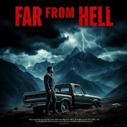 Design a movie cover for a suspenseful drama titled 'Far From Hell'
