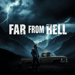 Design a movie cover for a suspenseful drama titled 'Far From Hell'
