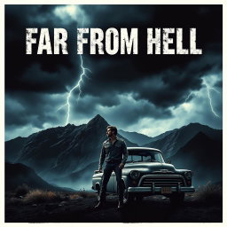 Design a movie cover for a suspenseful drama titled 'Far From Hell'
