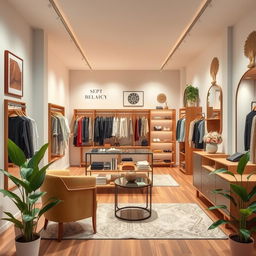 A beautifully decorated clothing store interior measuring 21 square meters