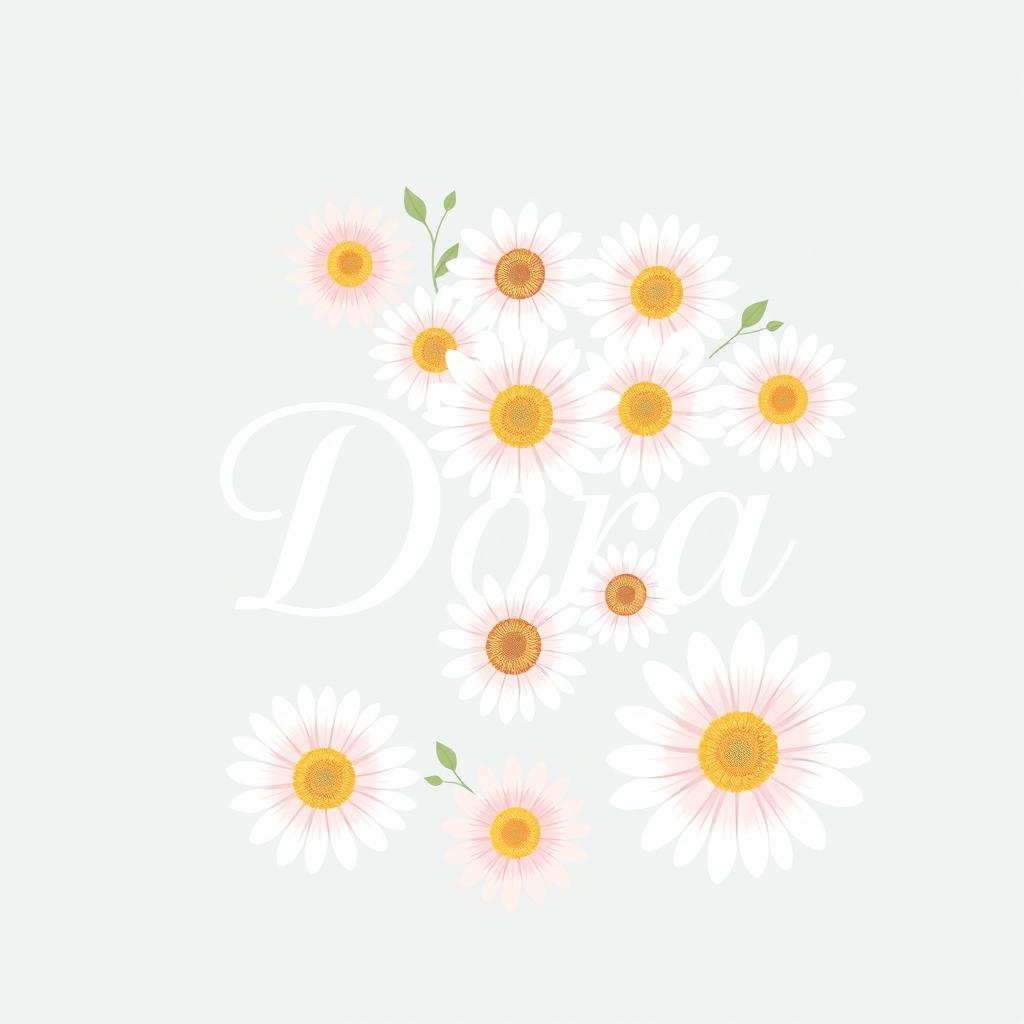 Logo design for a store named 'Dora' featuring beautiful daisy flowers