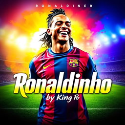 A vibrant and dynamic album cover for the song titled 'Ronaldinho' by the artist King PG