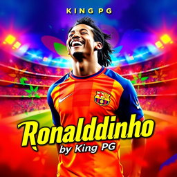 A vibrant and dynamic album cover for the song titled 'Ronaldinho' by the artist King PG