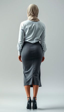 A captivating full-body photo of a woman, around 40 years of age, standing confidently in high tied platform heels