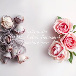 A book cover for the title "Wenn die Herzen auseinander gehen" designed in an ethereal style, featuring a smooth color combination