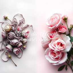 A book cover for the title "Wenn die Herzen auseinander gehen" designed in an ethereal style, featuring a smooth color combination