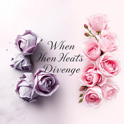 An elegant book cover for the title "When Hearts Diverge" designed in an ethereal style featuring a smooth color combination