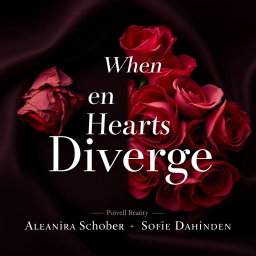 An elegant book cover design for "When Hearts Diverge" by Alexandra Schober & Sofie Dahinden