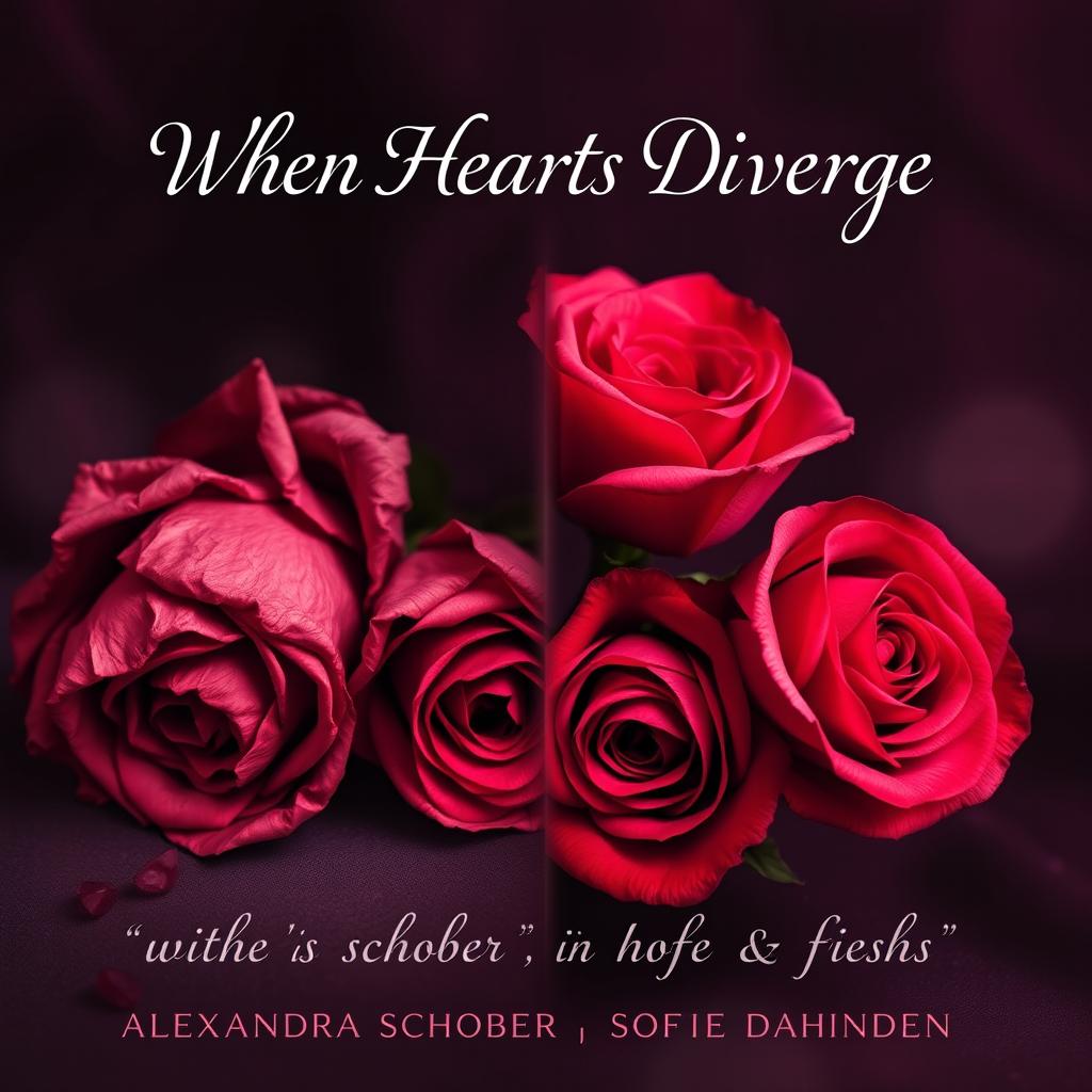 A book cover for 'When Hearts Diverge' by Alexandra Schober and Sofie Dahinden