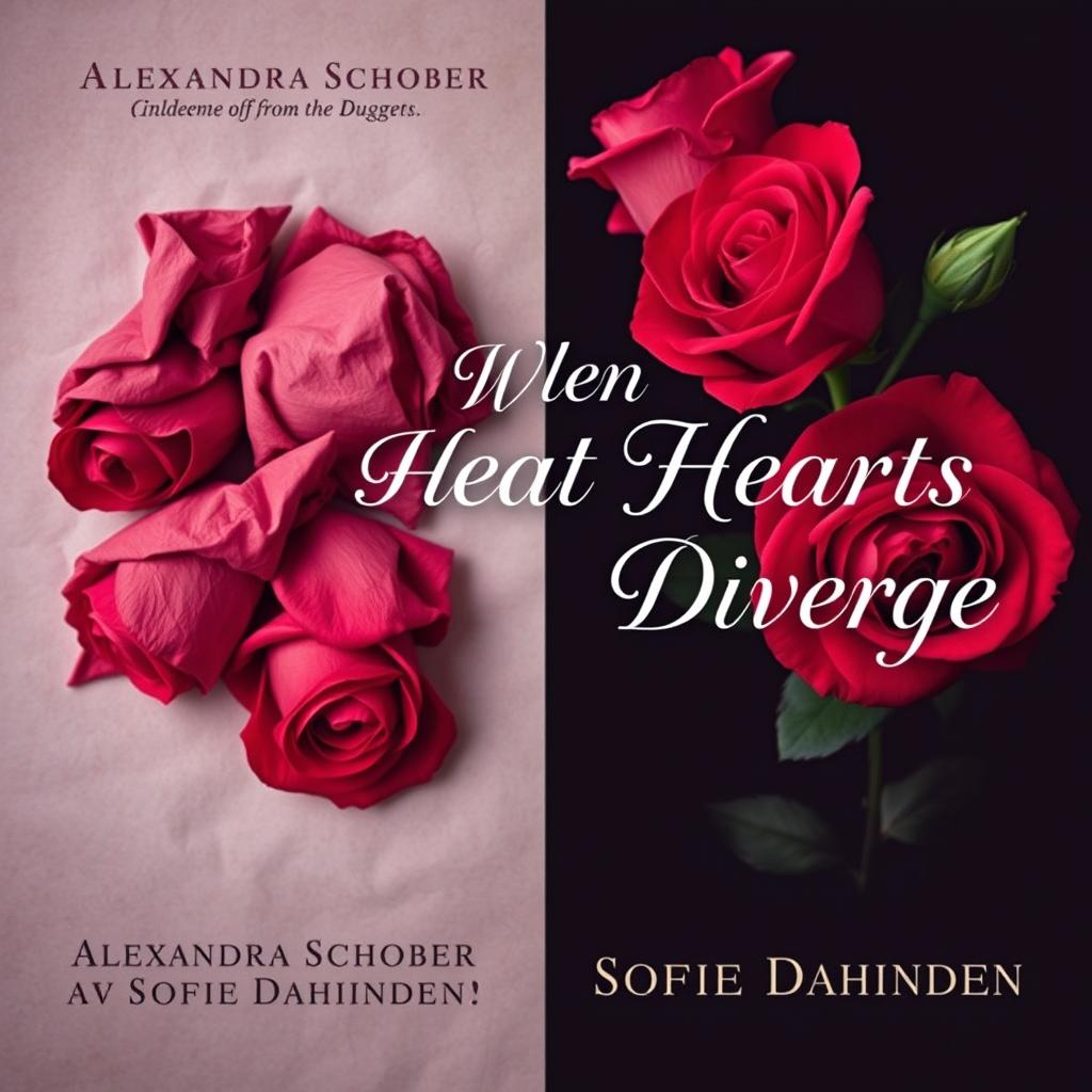 A book cover design for 'When Hearts Diverge' by Alexandra Schober and Sofie Dahinden