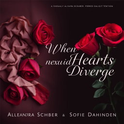 A book cover design for 'When Hearts Diverge' by Alexandra Schober and Sofie Dahinden