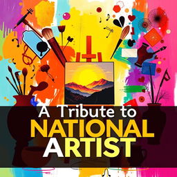 A vibrant and artistic poster design dedicated as a tribute to a National Artist