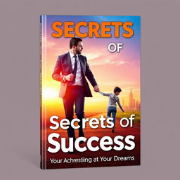 A captivating book cover design for 'Secrets of Success: A Practical Guide to Achieving Your Dreams'