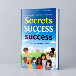 A visually stunning book cover design featuring the title 'Secrets of Success: A Practical Guide to Achieving Your Dreams'