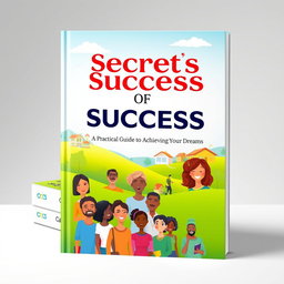 A visually stunning book cover design featuring the title 'Secrets of Success: A Practical Guide to Achieving Your Dreams'