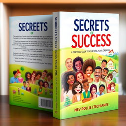 A visually stunning book cover design featuring the title 'Secrets of Success: A Practical Guide to Achieving Your Dreams'