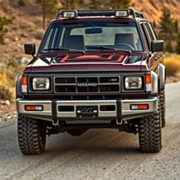 A creatively designed vehicle that merges the classic aesthetic of a 1988 Nissan Terrano with the modern features of a 2020 Toyota 4Runner