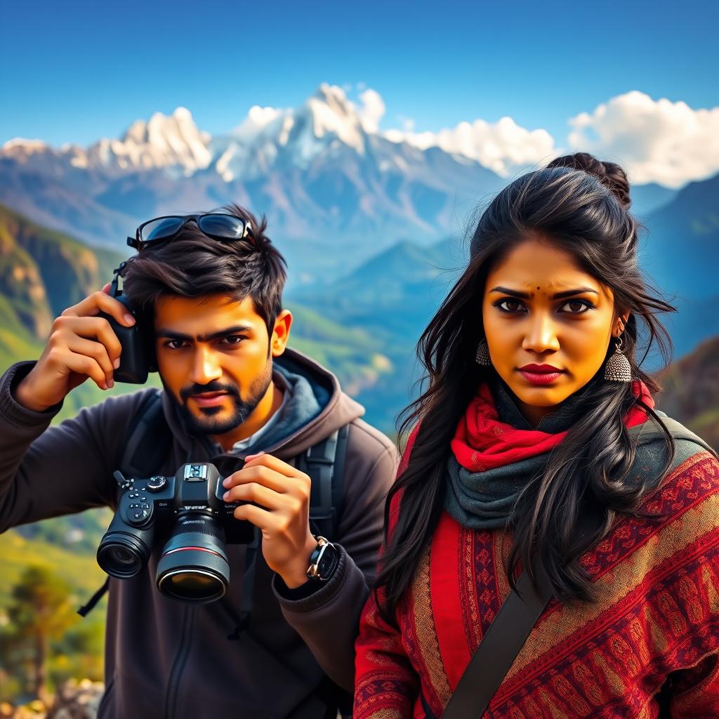 A breathtaking landscape of Nepal featuring the stunning Annapurna Circuit, with towering snow-capped mountains and lush green valleys