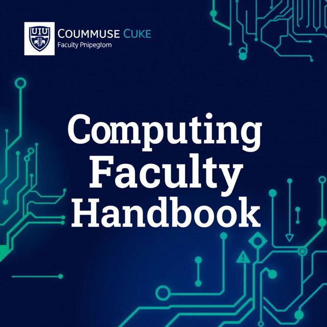 A visually appealing cover design for a university computing faculty handbook