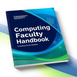 A visually appealing cover design for a university computing faculty handbook