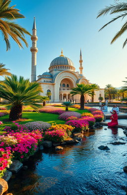A serene scene representing spirituality and tranquility in an Islamic context