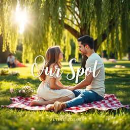 A charming romance book cover titled 'Our Spot'