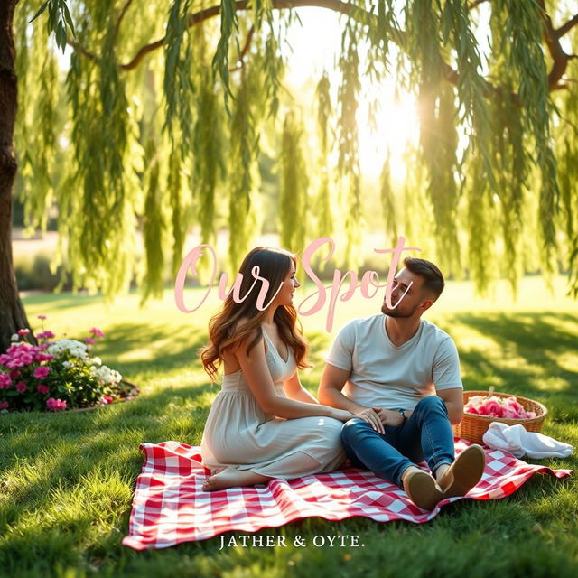 A charming romance book cover titled 'Our Spot'