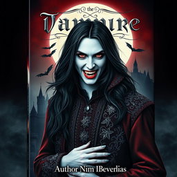 A captivating book cover design featuring a vampire character for a gothic novel