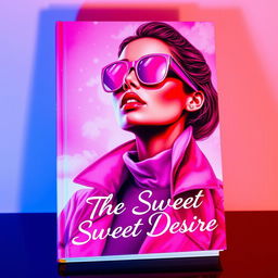A stunning book cover titled 'The Sweet Desire', featuring a beautifully painted woman wearing stylish pink clothes