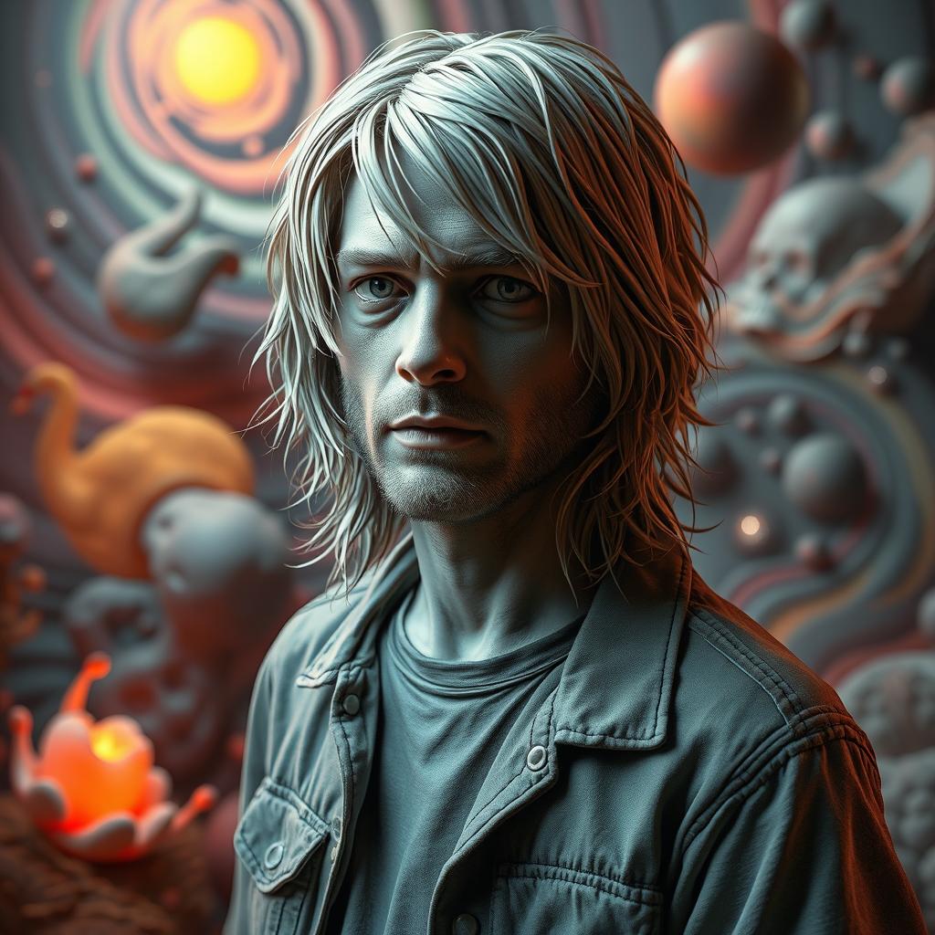 Explore a Stunning 3D Sculpture of Kurt Cobain