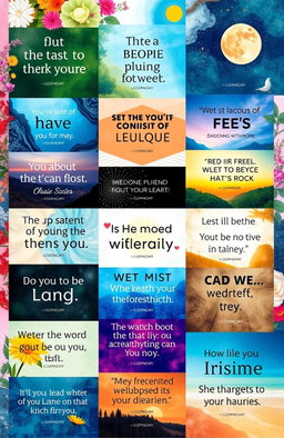 A vibrant and inspiring digital collage featuring over 100 motivational quotes, creatively designed with diverse typography