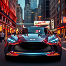 A sleek and futuristic reinterpretation of the retro Aston Martin DB5 Vantage for 2026, featuring modern touches while preserving its iconic silhouette