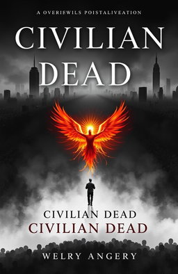A striking and poignant poetry book cover illustrating the theme of societal isolation and the concept of 'civilian dead