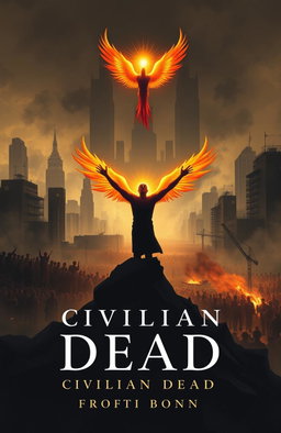 A striking and poignant poetry book cover illustrating the theme of societal isolation and the concept of 'civilian dead